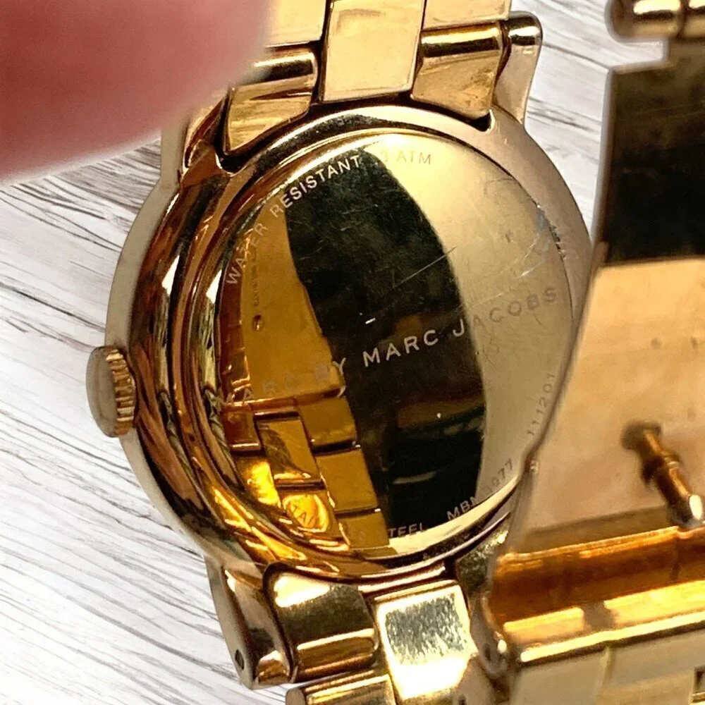 Marc Jacobs AMY Rose Gold Tone Stainless Steel Analog Crystal Wristwatch MBM3077